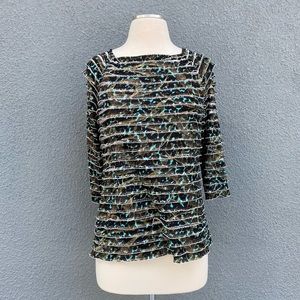 3/4 Sleeve Ruffled Top